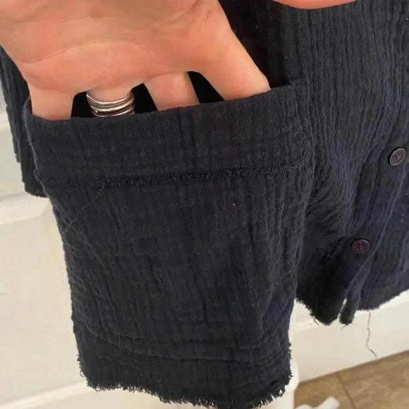 Logo Lori Goldstein Womens Beach To Street Black Blouse - Picture 2 of 7